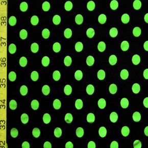 Black/Green Polka Dot Print Fabric