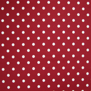 Red/White Polka Dot Print Fabric