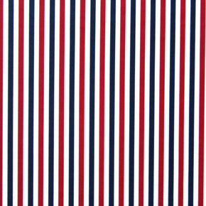 Red/Blue/White Vertical Stripe  Fabric