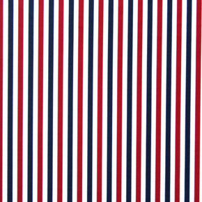 Red/Blue/White Vertical Stripe  Fabric