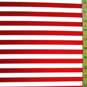 Red/White Horizontal 1/2" Stripes Fabric