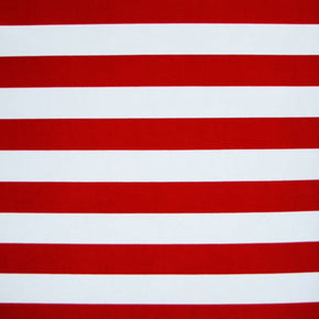 Red/White Horizontal 1" Stripes Fabric