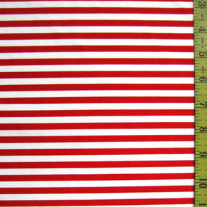 Red/White Horizontal 1/4" Stripes Fabric