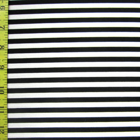 Black/White Horizontal 1/4" Stripes Fabric