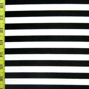 Black/White Horizontal 1/2" Stripes Fabric
