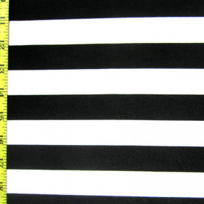 Black/White Horizontal 1" Stripes Fabric