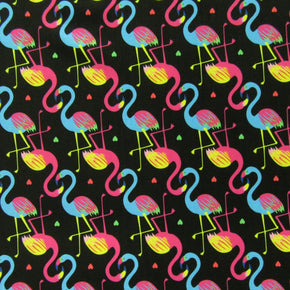 Multi Color Flamingo Print Fabric