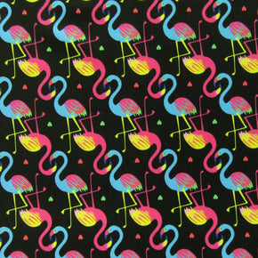 Multi Color Flamingo Print Fabric