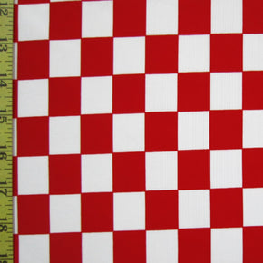 Red/White Checkerboard 1" Fabric