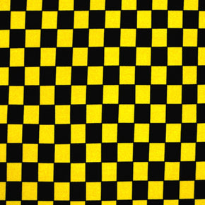 Yellow/Black Checkerboard 1/2" Fabric