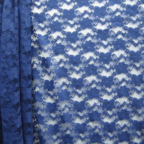 Navy Flower Lace Fabric