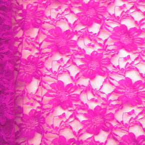 Hot Pink Flower Lace Fabric