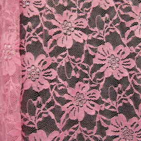 Rose/Pink Flower Lace Fabric