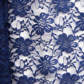 Navy Flower Lace Fabric