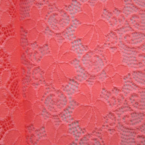 Coral Flower Lace Fabric