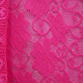 Hot/Pink Flower Lace Fabric