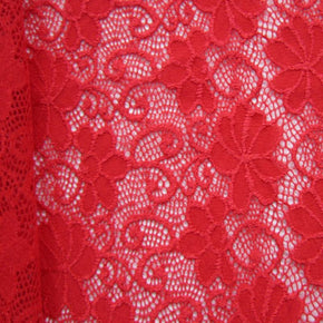 Red Flower Lace Fabric