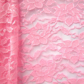 Pink Big Flower Lace Fabric