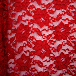 Red Big Flower Lace Fabric