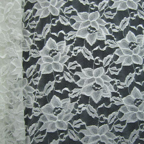 White Big Flower Lace Fabric