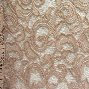 Nude Paisley Lace Fabric