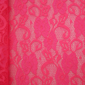 Hot Pink Small Flower Lace Fabric