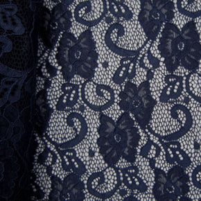 Navy Small Flower Lace Fabric