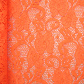Orange Paisley Lace Fabric