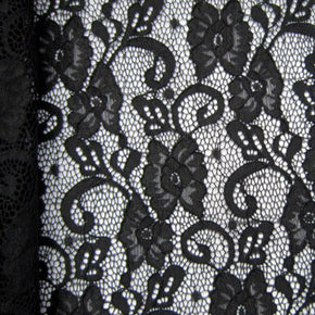 Black Small Flower Lace Fabric