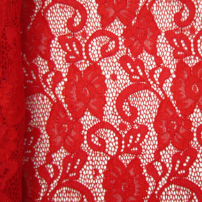 Red Small Flower Lace Fabric