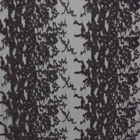Black/Black Embroidery Lace On Mesh Fabric