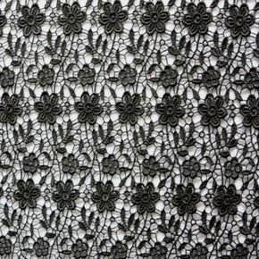 Black/White 3D Floral Guipure Lace Fabric