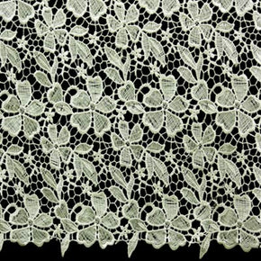 White 3D Floral Guipure Lace Fabric