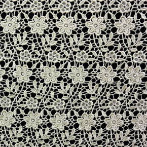 White 3D Floral Guipure Lace Fabric