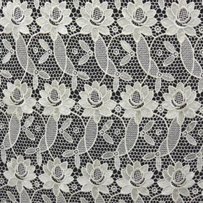 White 3D Floral Guipure Lace Fabric