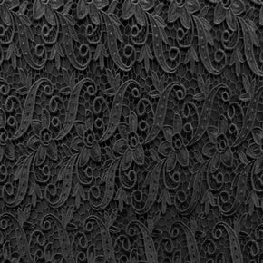 Black 3D Floral Lace Fabric