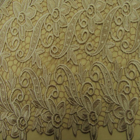 Nude 3D Floral Lace Fabric
