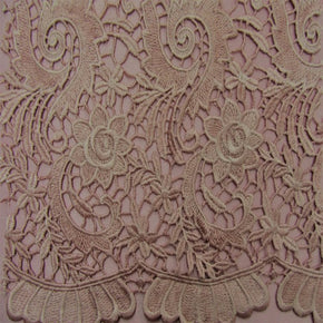 Pink 3D Floral Lace Fabric