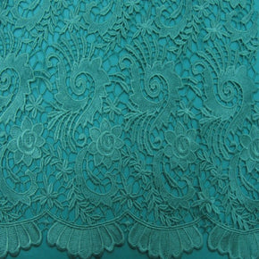 Blue 3D Floral Lace Fabric