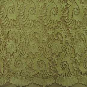 Gold 3D Floral Lace Fabric