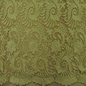 Gold 3D Floral Lace Fabric