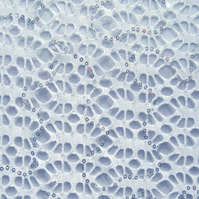 White Net Lace Sequin Fabric