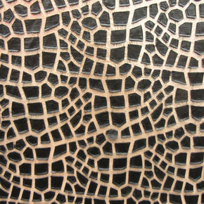 Black/Nude Leopard Pleather Patch On Mesh Fabric