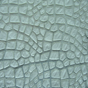 White/White Leopard Pleather Patch On Mesh Fabric