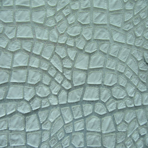 White/White Leopard Pleather Patch On Mesh Fabric