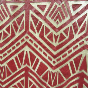 Red/Nude Aztec Print With Pleather Patch Fabric