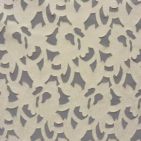 Nude Floral Pleather Patch On Mesh Fabric