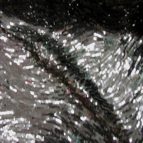 Black/Black Fancy Sequin On Mesh Fabric